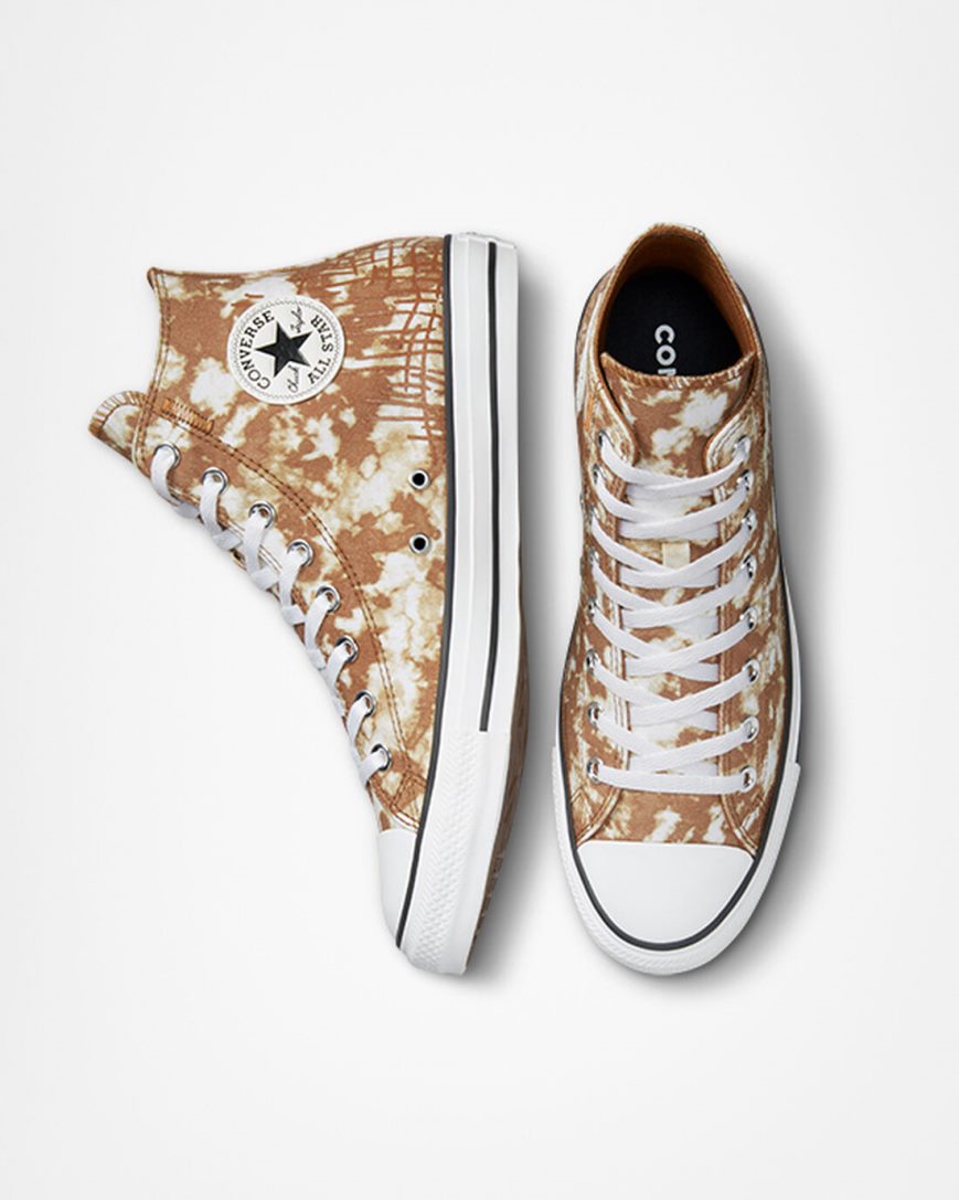 Dámské Boty Vysoké Converse Chuck Taylor All Star Dip Dye Hnědé Bílé Černé | CZ WPAI76